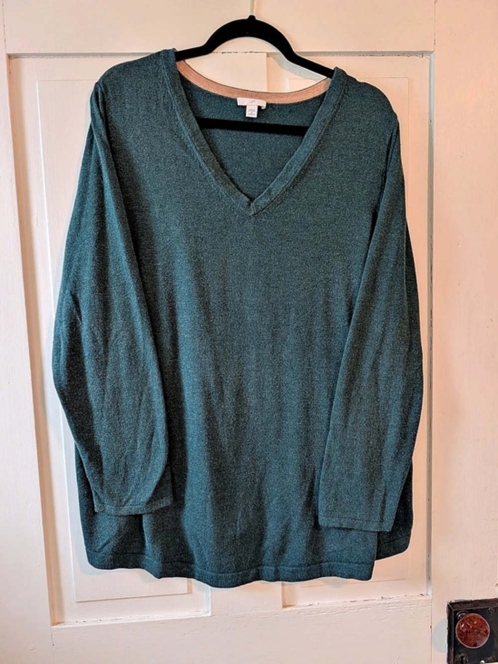J.Jill V-Neck Long Sleeve Top in Green Size 2X